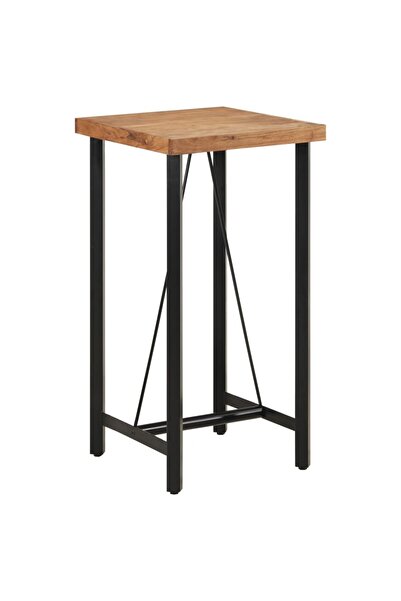 vidaxl Masă de bar, 55x55x107 cm, lemn masiv acacia și fier