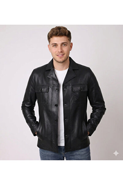 Savran Deri Safari1745 Pointed Genuine Leather Jacket