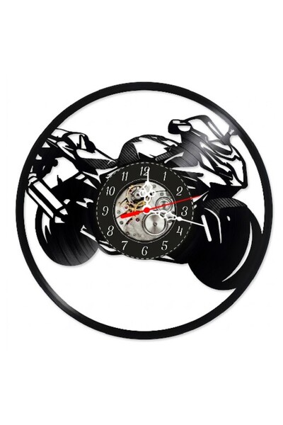 OEM Ceas de perete decorativ cu motocicletă sport, fabricat din disc de vinil...