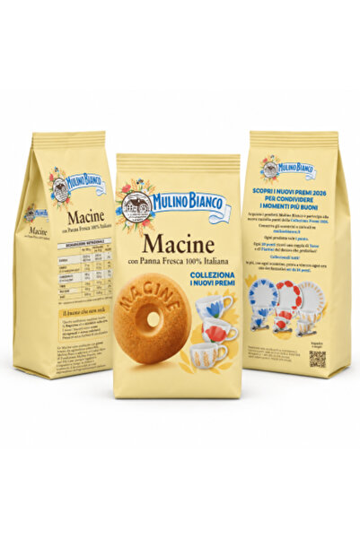 Mulino Bianco Set 3 x Biscuiți Macine, 350 g/bucată, cu cremă proaspătă 100% ...