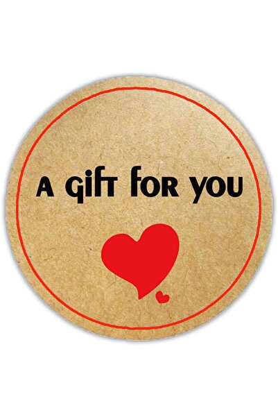 naturevo 96 Adet Kraft Sticker A Gift For You Etiketi 4 cm Yuvarlak Hediye Pa...