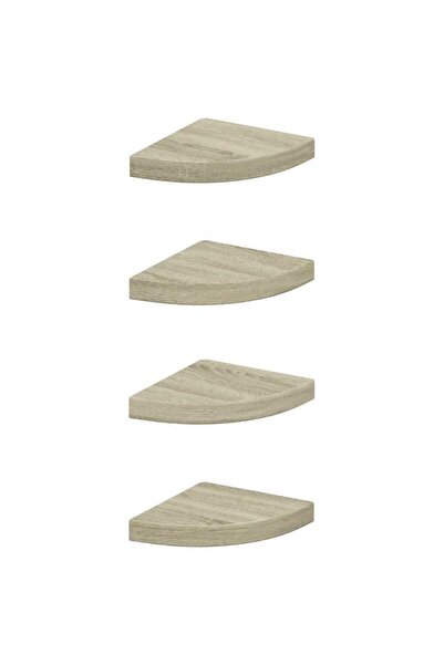 vidaxl Rafturi colțar de perete, 4 buc., stejar, 25 x 25 x 3,8 cm, MDF