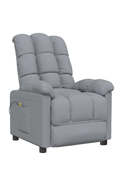 vidaxl Fotoliu de masaj, gri deschis, material textil