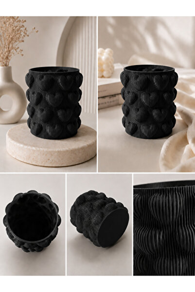 Alvera3D Purple Heart Textured Decorative 3D Design Vase