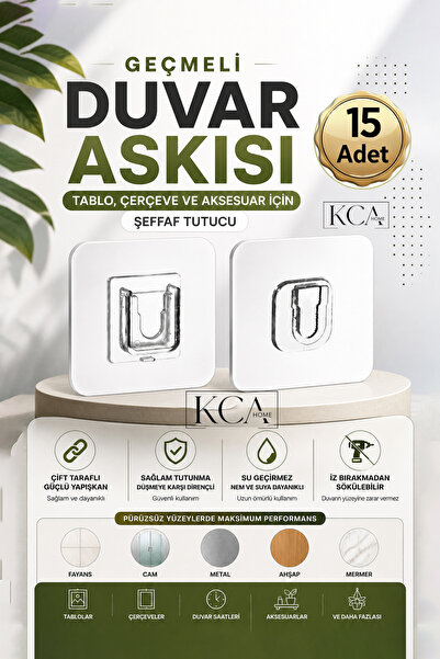 KCA HOME Geçmeli Duvar Askısı, Güçlü Yapışkanlı Geçmeli Askı, Tablo, Çerçeve ...