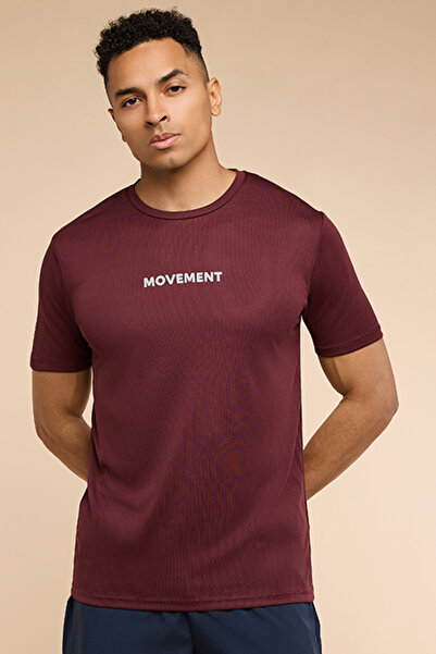 R&B Typography Print Active T-Shirt with Crew Neck and Short Sleeves