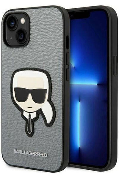 Karl Lagerfeld Σαφιάνο Με Επίθεμα Κεφαλής Karl Πίσω Κάλυμμα Σιλικόνης Ασημί (...