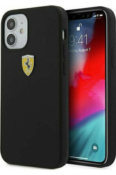 Ferrari On Track Μαύρη Θήκη Πλάτης Σιλικόνης (iPhone 12 mini) Κωδικός: FESSIH...