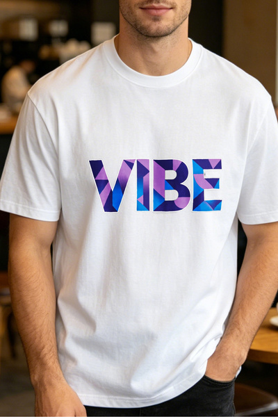Fleck تي شيرتات بنمط هندسي للرجال، تي شيرتات مطبوعة للرجال من Vibe