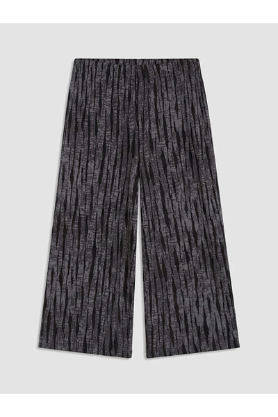 LC Waikiki Anthracite Elastic Waist Patterned Women's Capri