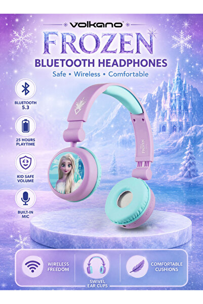 Volkano Disney Frozen Bluetooth Headphones with Swivel Cups for Kids Wireless...