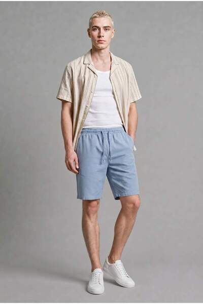 DeFacto Relax Fit Flexible Waist Bermuda Shorts G4970Ax26Sm