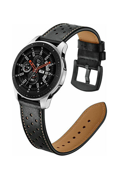 Tech-Protect Λουράκι Δερμάτινο Μαύρο (Galaxy Watch (46mm) / Gear S3) TPRIBLWB