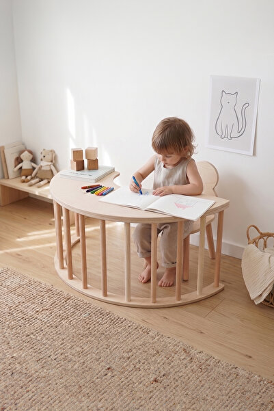 ROZİTOYS حلقة بيكلر الخشبية للتطوير الحركي من مونتيسوري، مع وسادة كريمية ومجم...