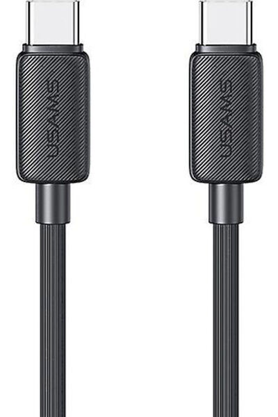 Usams US-SJ691 Πλεγμένο καλώδιο USB 2.0 USB-C αρσενικό - USB-C 60W Μαύρο 1μ (...