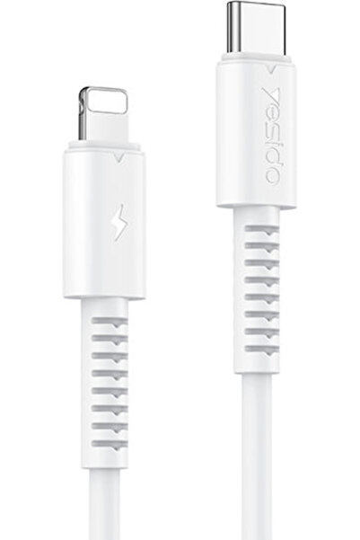 Yesido Καλώδιο USB-C σε Lightning 20W Λευκό 1μ