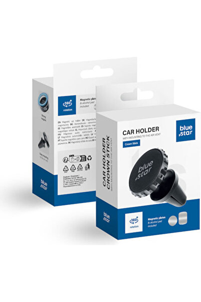 Blue Star Car Βάση Κινητού με Μαγνήτη Μαύρο