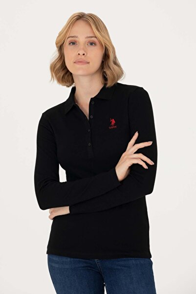U.S. Polo Assn. سويت شيرت نسائي من US POLO ASSN بياقة بولو