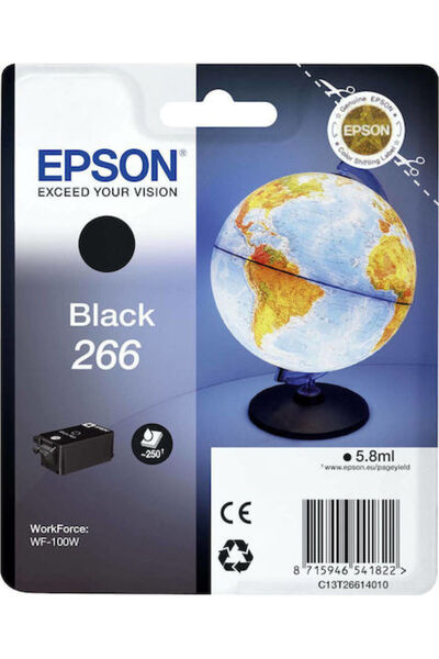 EPSON 266 Γνήσιο Μελάνι Εκτυπωτή InkJet Μαύρο (C13T26614010)