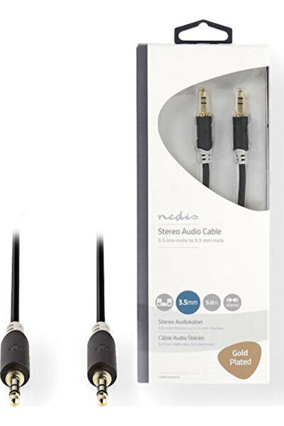 Nedis Καλώδιο Jack 3.5mm Αρσενικό - Jack 3.5mm Αρσενικό Μαύρο 10μ