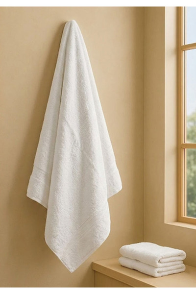 Muchmy Premium White Bath Towel Soft Absorbent Durable Cotton Quick Dry Luxur...