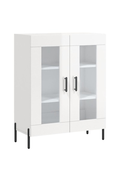 vidaxl Dulap, alb extralucios, 69,5x34x90 cm, lemn compozit