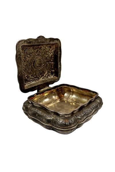 Taşhan Çarşı Osmanlı Dönemi Antika Mücevher Kutusu - 12x8 cm Kabartma Motifli...
