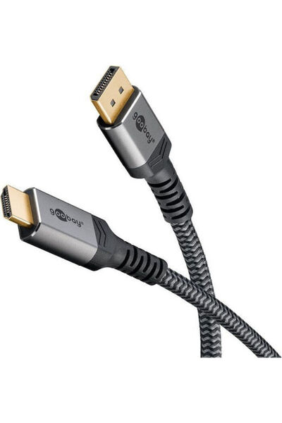 goobay Καλώδιο DisplayPort αρσενικό - 2μ Γκρι (78965)