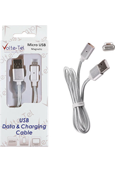 Other Volte-Tel 1μ Πλεκτό / Μαγνητικό Καλώδιο USB 2.0 σε micro USB Ασημί (822...