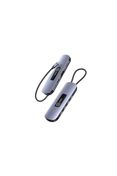 Usams US-SJ644 Σταθμός σύνδεσης USB-C με HDMI 4K PD Ethernet Γκρι