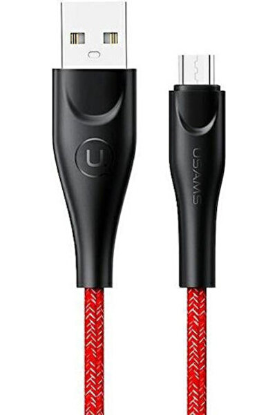Usams U41 1μ Πλεκτό Καλώδιο USB 2.0 σε micro USB Κόκκινο (SJ393USB02)
