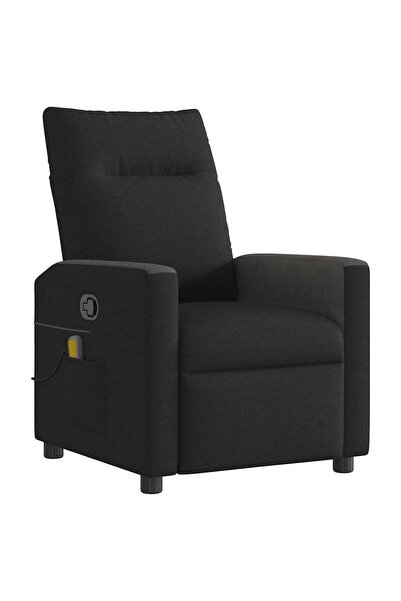 vidaxl Fotoliu de masaj rabatabil, negru, material textil