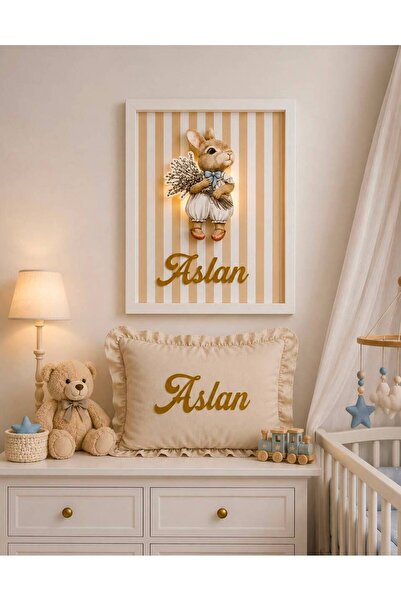 Bonika Çerçeveli Bebek Figürlü Ledli Bebek Kapı Süsü Ve Bebek Takı Yastığı 2'...