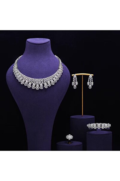 jewelrystore Diamond Precision Zircon Accessory Set with Box