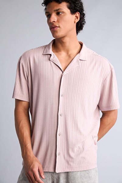 DeFacto Regular Fit Apaş Collar Short Sleeve Shirt F6344Ax25Au