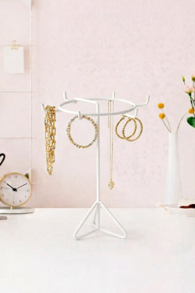mazory decor حامل مجوهرات معدني حديث ومنظم للقلائد والأقراط