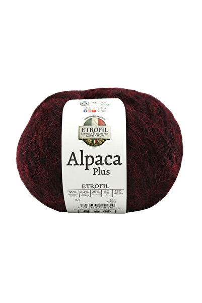 Etrofil Alpaca Plus Fire de tricotat Gece Bordeaux 55% Lână Organică 20% Alpa...