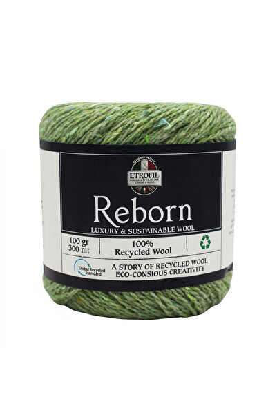 Etrofil Pređa za pletenje Reborn svetlozelena 100% reciklirana vuna 100g 300m...