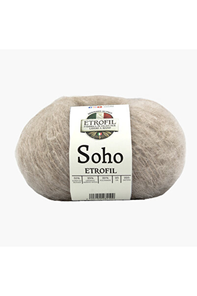 Etrofil Soho pređa za pletenje, peskasto bež, 55% super kid moher, 23% organs...