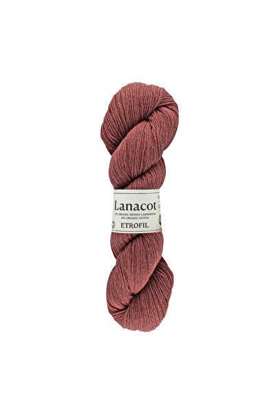 Etrofil Lanacot Knitting Yarn Old Rose 55% Organic Merino Wool 45% Organic Co...