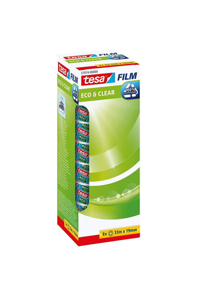 Tesa Ticaret Tesa tesafilm & clear, 8 rolls, 19mm, office box, adhesive tape ...