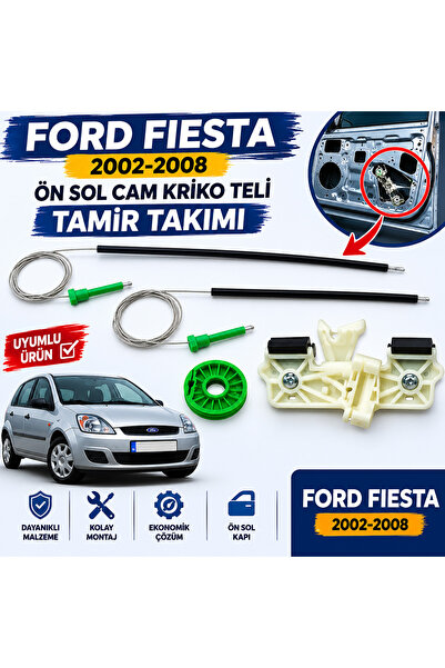 Menhec Otomotiv Ford Fiesta Cam Kriko Teli Ön Sol Tamir Takımı 2002-2008 Uyum...