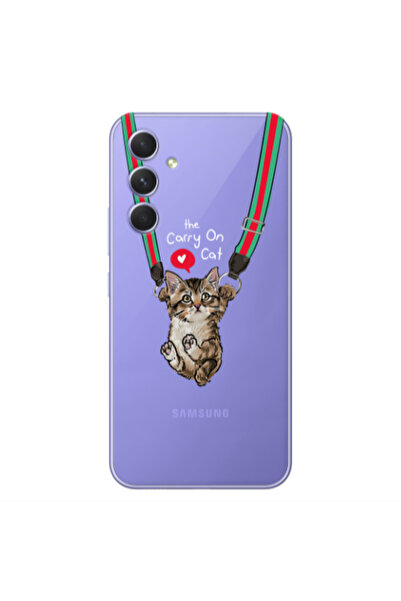 Other Samsung A54 Swinging cat Transparent Silicone TPU Θήκη
