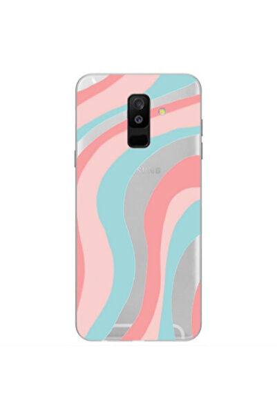 Other Samsung A6 Plus Colored lines Transparent Silicone TPU Θήκη