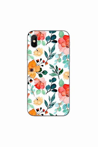 OEM Case compatible with Apple iPhone XS Silicone Gel Tpu Pattern Painted Flo...