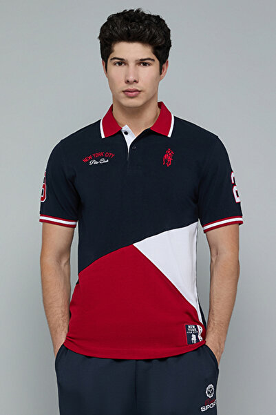 R&B Color Block Polo T-Shirt with Short Sleeves