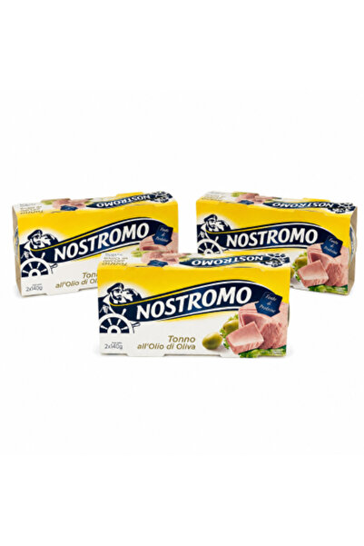 Nostromo Set 3 x Ton în ulei de măsline, 2 x 140 g/cutie, sursă de proteine