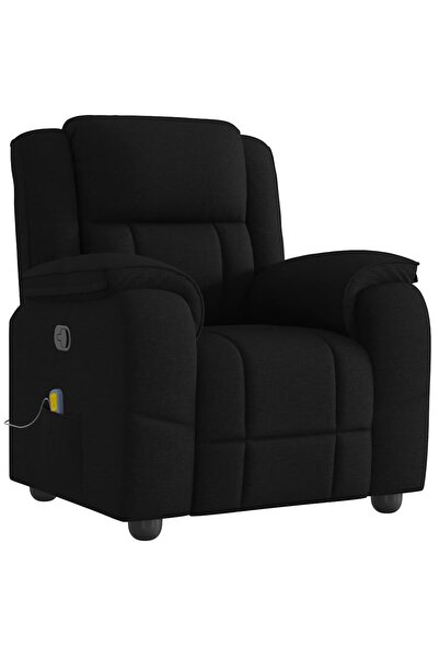 vidaxl Fotoliu de masaj rabatabil, negru, material textil