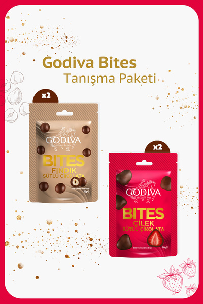 Godiva BITES Tanışma Paketi - Fındıklı ve Çilekli Draje