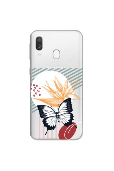 Other Samsung A40 Butterfly Lines Transparent Silicone TPU Θήκη